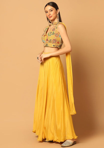 Yellow Embroidered Sharara Set