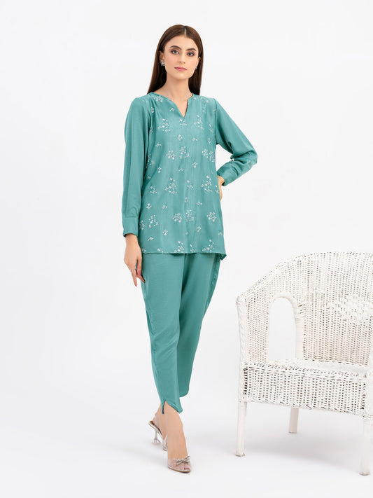 Viscose Co-Ord Set-Embroidered(Pret)