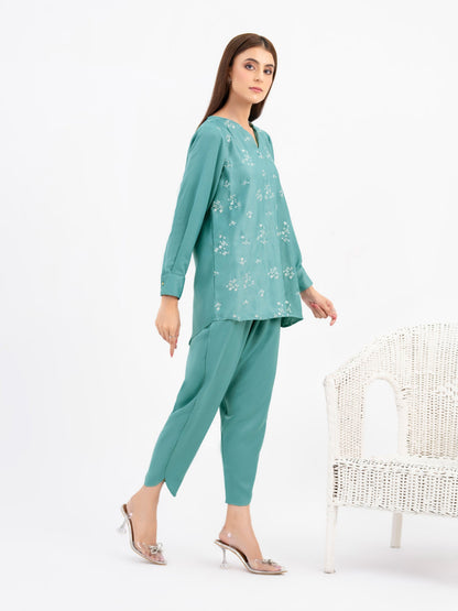 Viscose Co-Ord Set-Embroidered(Pret)