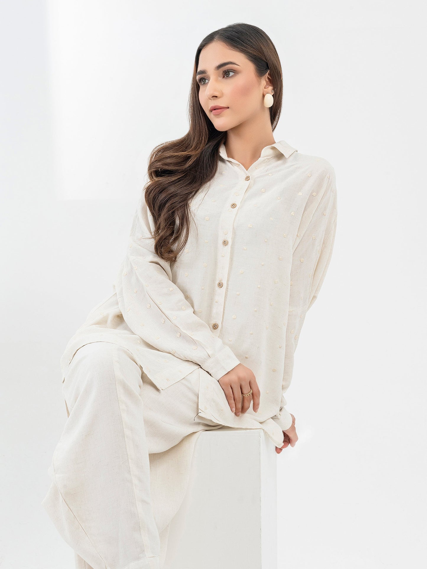 Embroidered Linen Co-Ord Set