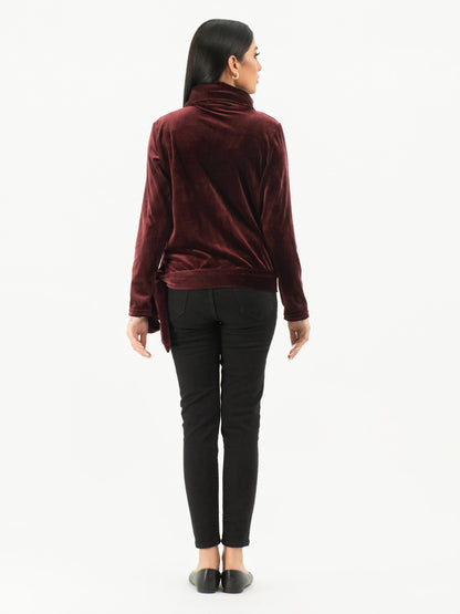 Turtle Neck Velvet Top