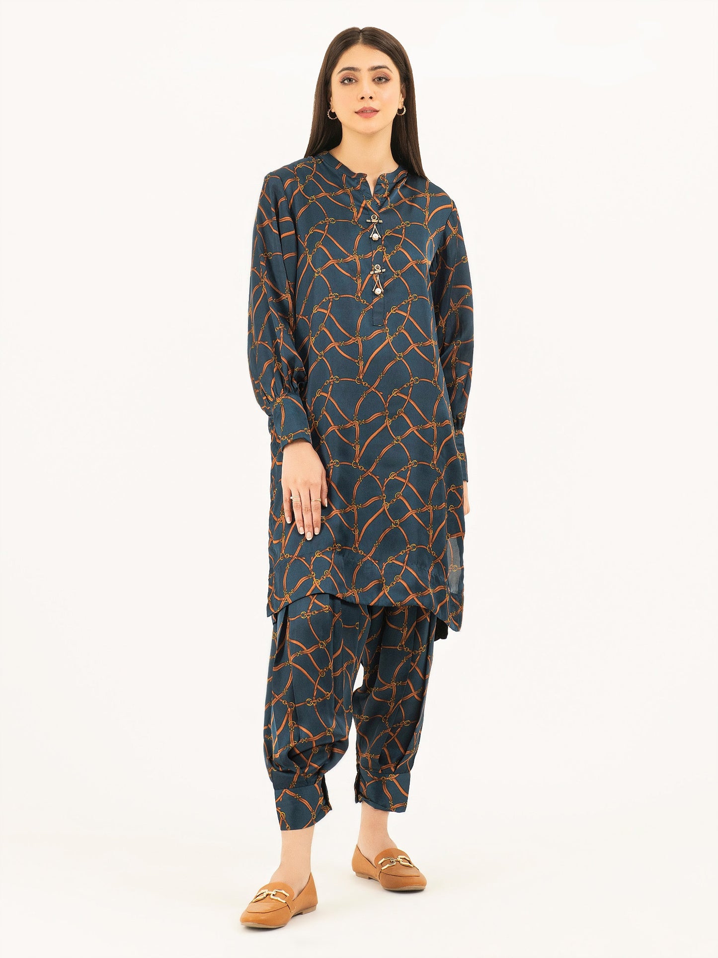 2 Piece Silk Suit-Printed (Pret)