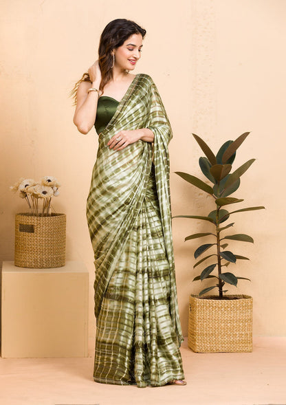 Mehendi Georgette Designer Saree