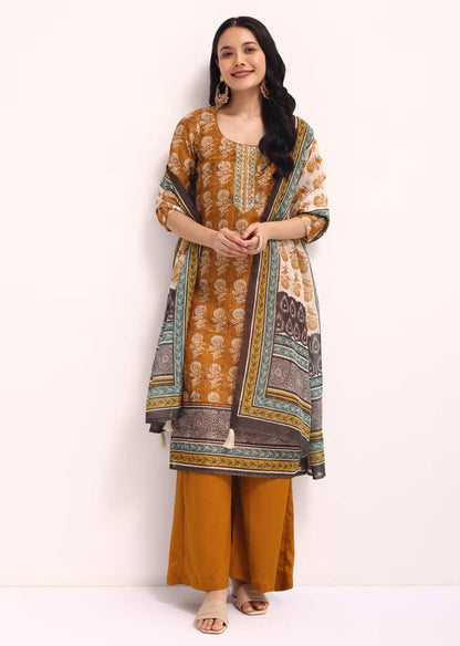 Sky Blue And Beige Embroidered Kurta Pant