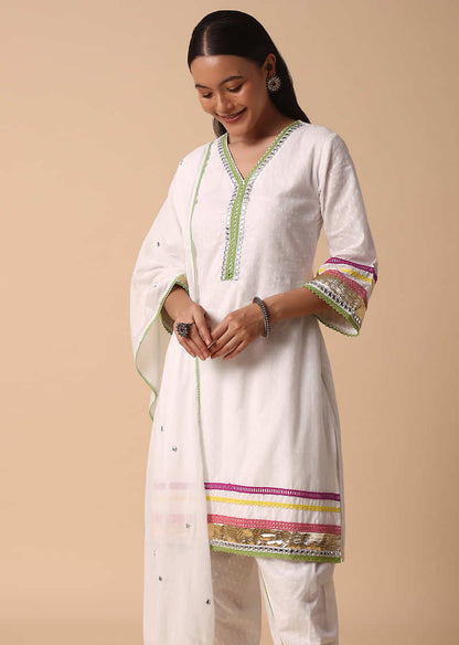 White Cotton Kurta Dhoti Set